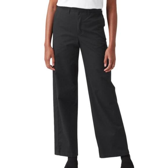Dickies Womens Relaxed Fit Wide Leg Pants Black Cotton Poly Stretch Size 32 - Picture 1 of 11
